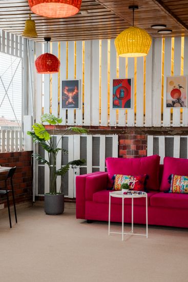 Modern co-living lounge